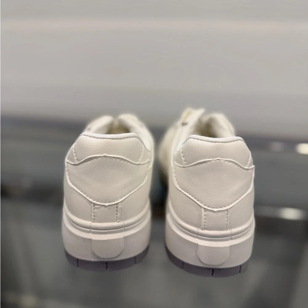 Pretty Little Thing White Contrast Sole Chunky Platform Trainers NEW (sz 7)